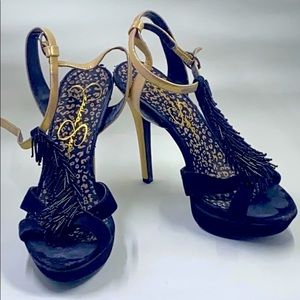 Jessica Simpson Platform Strappy Beaded Heels